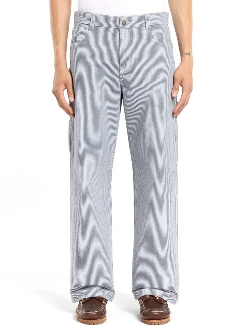 Dickies Gray Pinstripe Relaxed Straight Jeans